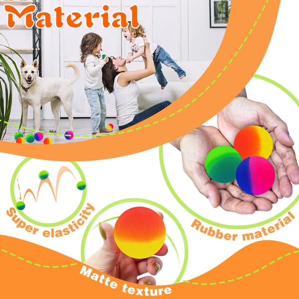 25 st 45 mm studsbollar i blandade färger, studsbollar i gummi med hög studs 25