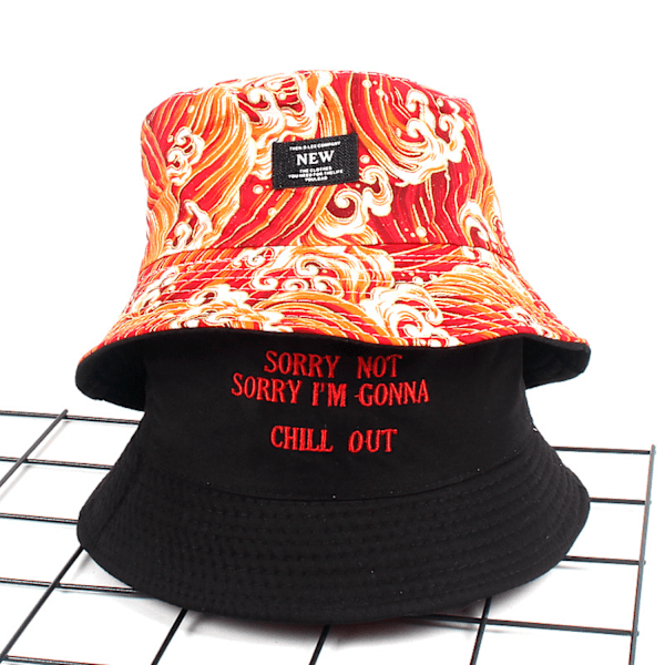 Ukiyo-e guldfisk broderad hatt unisex tryck dubbelsidig B