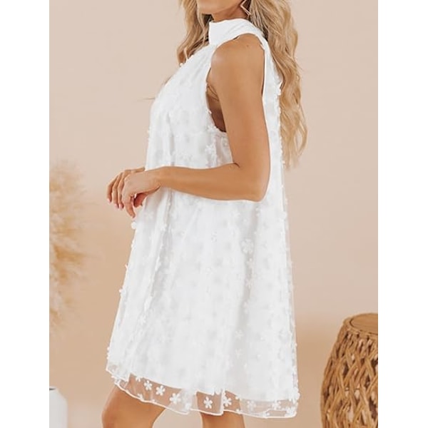 Dame Sommer Bryllupsgæst Formelle Kjoler Cocktail Halter Swing Kjole Sød A-Linje Mini Homecoming Kjole M