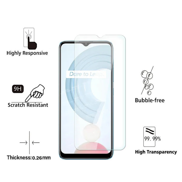 4 st härdat glas för Oppo Realme C25 skyddande film