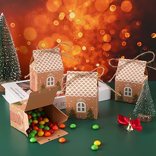 36 mini julklappsaskar med presentpåsar för godsaker och julklappar, julklappar, röda och gröna 36PCS