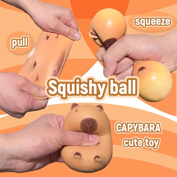 Capybara Squishy Stressbolde til børn og voksne, bløde Capybara dejbold klemme sensoriske fidget legetøj, søde festgaver og klasseværelse