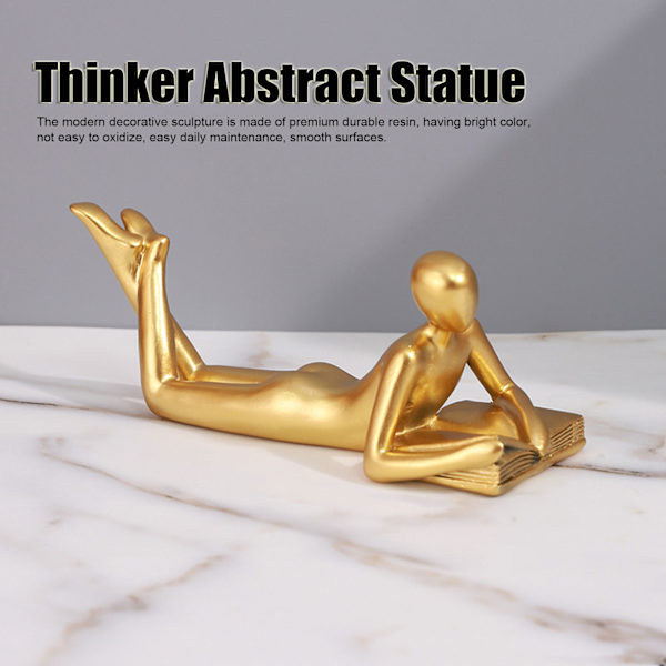 Tænker Skulptur Moderne Abstrakt Tænker Statue Gangbord Stue Harpiks Læser Stil Ornament Læser B