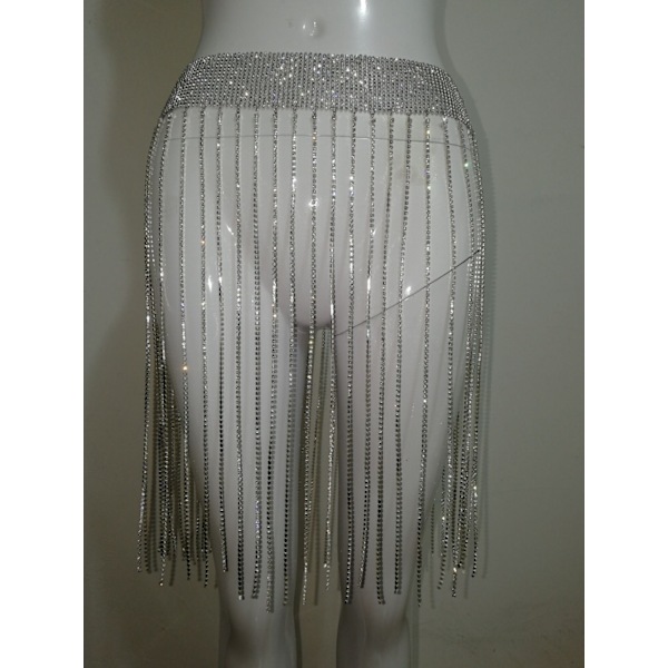Victray Kristallkroppskedjekjol Rhinestone Midjekedjor Nig