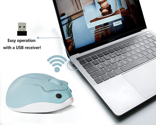 2,4 GHz trådlös mus, söt hamsterformad mini tyst ergon