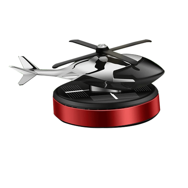 Bilduftfrisker - Helikopter Solar Roterende Aromaterapi Diffuser, Bil- og Hjemmeinteriørdekorasjonstilbehør, for Bil/Hjemmeduft Red