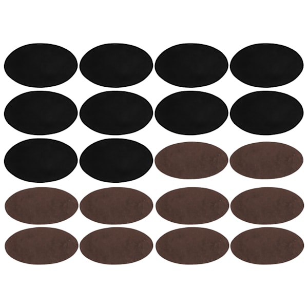 10 Par Iron-on-lappar Flockad Lim Oval Ärm Armbåge Knä Tyg Reparation DIY Dekoration (5 Par Svart 5 Par Kaffe)