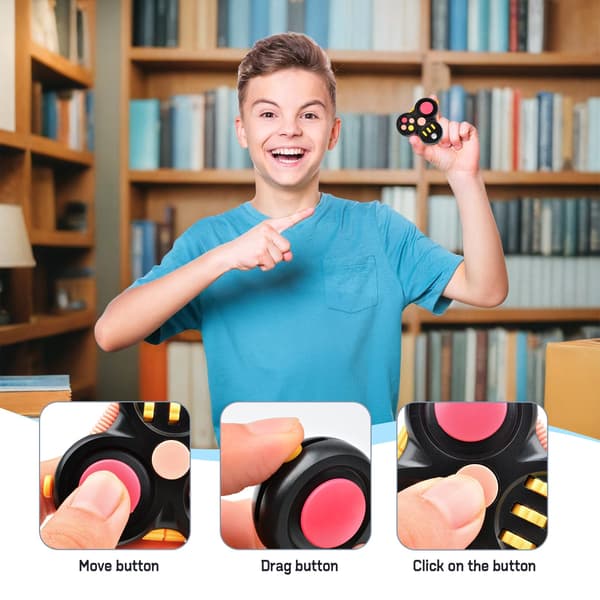 Fidget Pad Fidget Legetøj til voksne og børn - 4 stk. Stressaflastende sensorisk klikker-controller-legetøj, hjælper med ADHD autisme, påskekurv S 4PCS-B