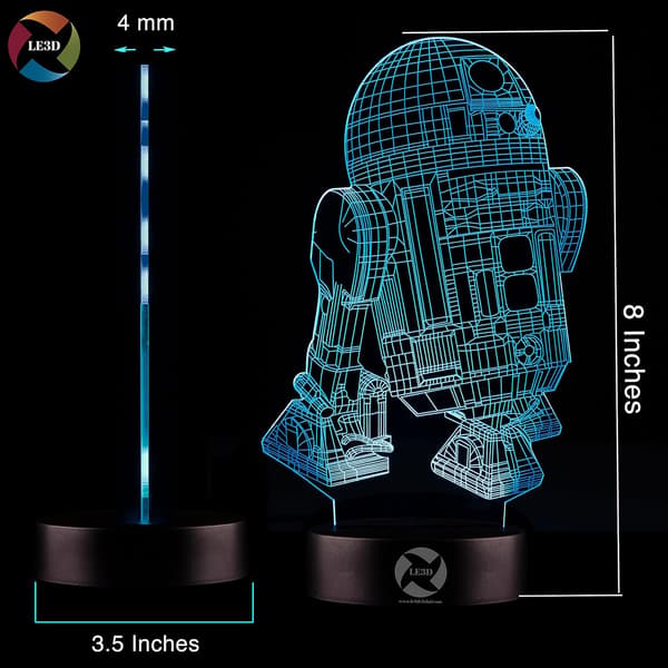 3D Optisk Illusions Natlampe - 7 LED Farveskiftende Lampe