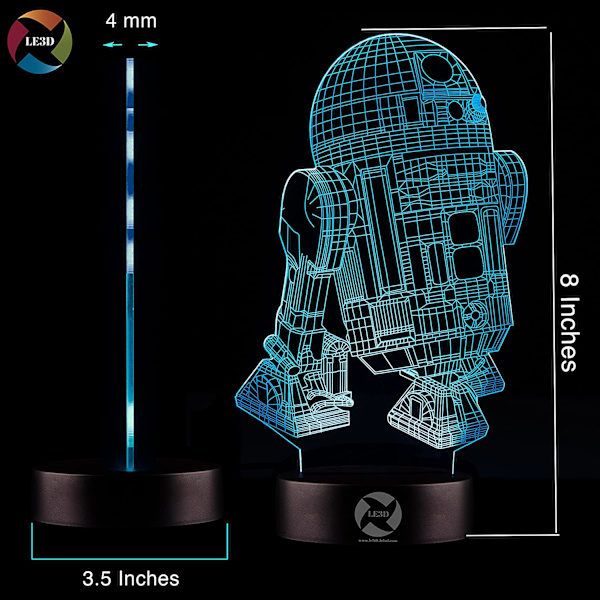3D optisk illusionsnattlampa - 7 LED-färgförändrande lampa