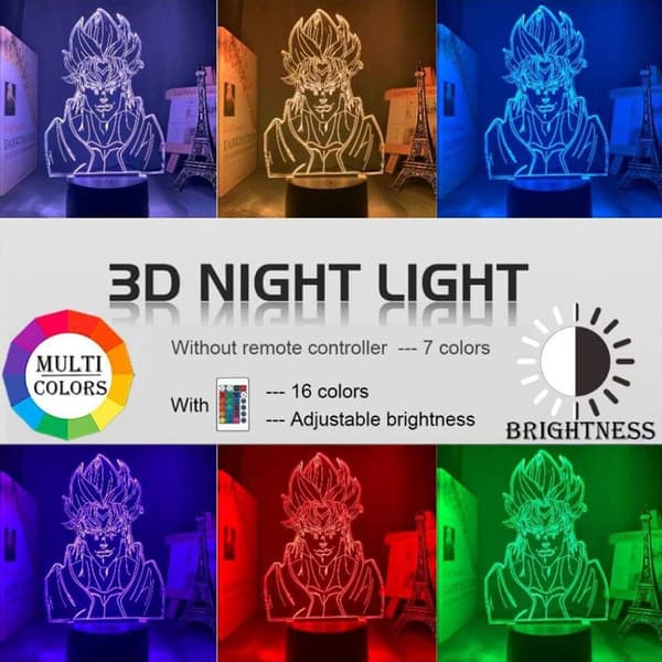 3D Natlampe LED til Børn, Anime JoJo's Bizarre Adventure