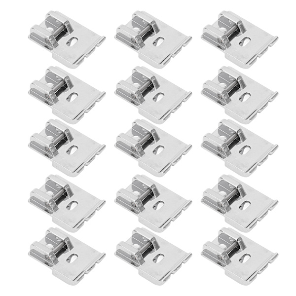 15 stk. Dobbelt Kantsyningspresserfod i Rustfrit Stål 2,3x1,8cm Blankt Udseende Syning Kantsyningspresserfod til Husholdningssøm