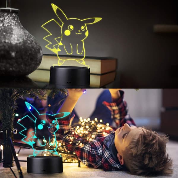 3D Illusion LED Natlampe, 7 Farver Gradvis Skiftende Touch