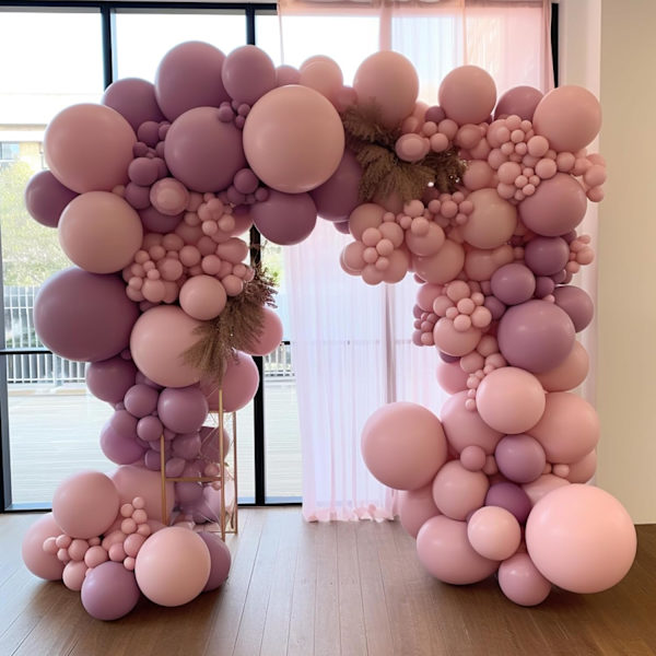 130 st dammrosa ballonger i olika storlekar 18\" 12\" 10\" 5\" ballongbågsset perfekt för födelsedagsfest, examen, babyshower, bröllop, Holi Dusty Pink
