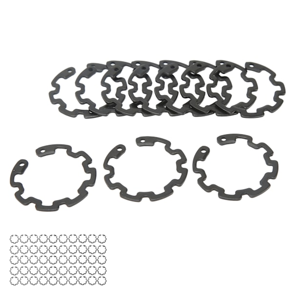 50 stk 1,3 mm AC-kompressorclutch-snap-ring svart jern presis passform for 10S AC-kompressorclutch-aksel