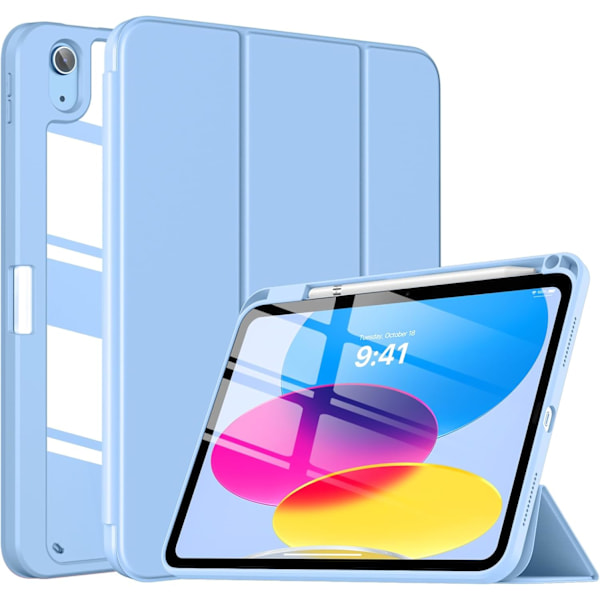 Etui til iPad (A16) 11. generasjon 11 tommer 2025, med blyantholder, slankt beskyttelsesdeksel med klar bakside, automatisk vekking/hvile blue iPad(A16)11 11（2025)