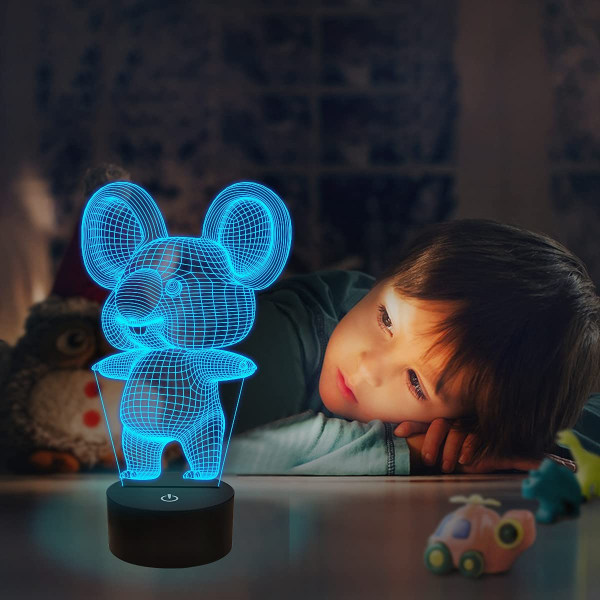 3D Koala Night Light Animal Illusion LED-lampa för barnrummet