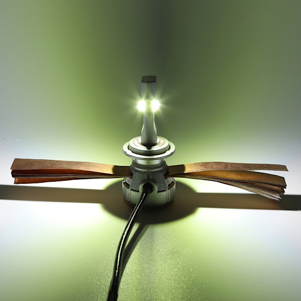 2 stk. Mini LED-frontlykter for bil i ren aluminiumslegering med dobbel varmespredning, høy lysstyrke, H7