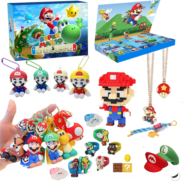 2024 Ny Jul Julekalender Mario Kalender Blind Box, Julekalender Overraskelse Julegave til Børn B