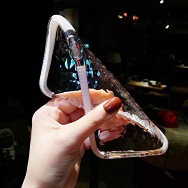 Kompatibelt iPhone XR-fodral, kristallklart, smalt diamantmönster