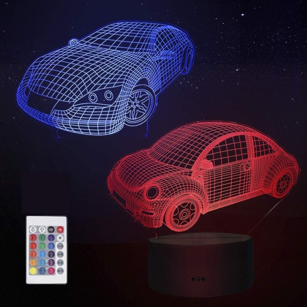 3D Night Light Beetle Car & Sports Car, LED Illusion Lamp 7