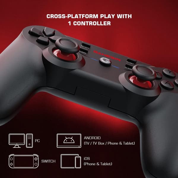 T3s trådløs gamingcontroller til Windows PC, Android TV Box, iOS og Android T3s