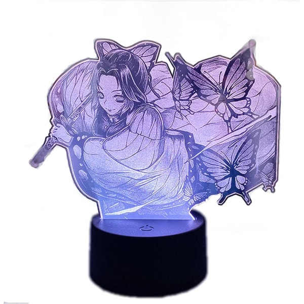 Anime Demon Slayer Kochou Shinobu Night Light 3D LED Illusio