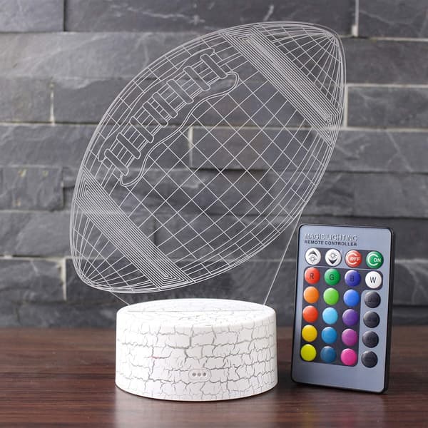 Fodbold 3D Illusion LED Soveværelse Bordlampe Dekor Natlampe