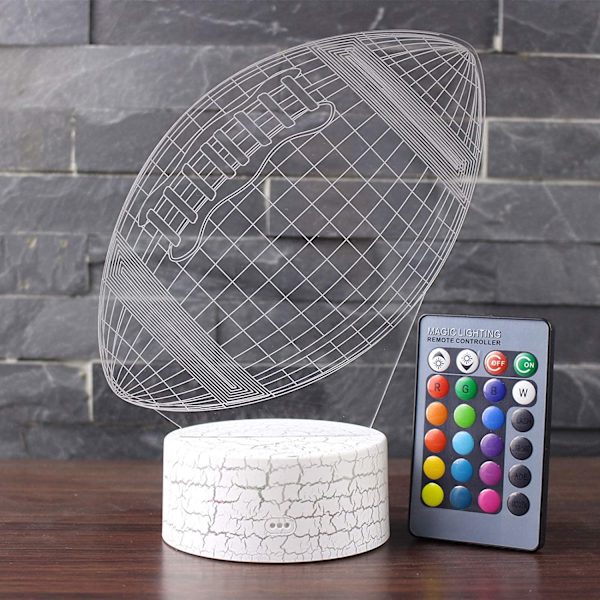 Fotboll 3D Illusion LED Sovrum Bordslampa Dekor Nattlampa