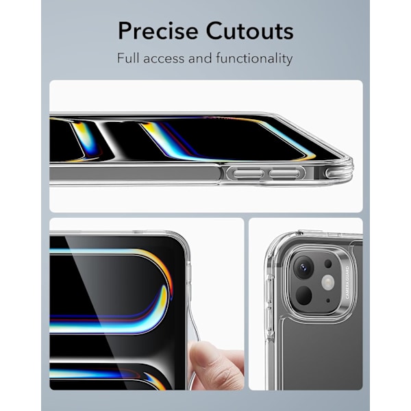 iPad Pro 13 tuuman suojakotelo M4 (2024), ohut ja kevyt, suojaa iskuilta ja pudotuksilta, ei kellastu, kova takaosa, tukee Pencil Pro -kynää Clear Pro 13 2024
