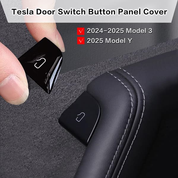 Dørkontaktknap-panelafdækning til Tesla Model 3/Y (2017-2023 Model 3/2021-2024 Model Y) - Biltilbehør til interiør, til interiør Pro Black 2024-2025 M3/2025 MY