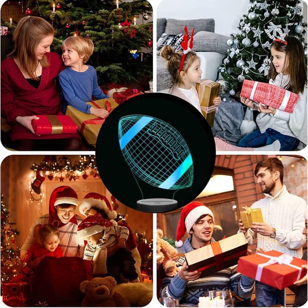 Fodboldgaver Fodbold 3D Natlampe, 16 Farver Skiftende T