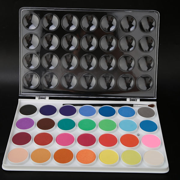 Maleri Pigment Solid Powder Akvarel Kager Maling Sæt med Vandfarve Pen (28 Farver)