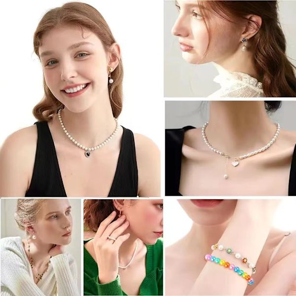 1680 stk 6 mm 28 farger ABS perle armbånd lage sett DIY løs perle armbånd lage materiale smykker tilbehør, armbånd og smykker lage