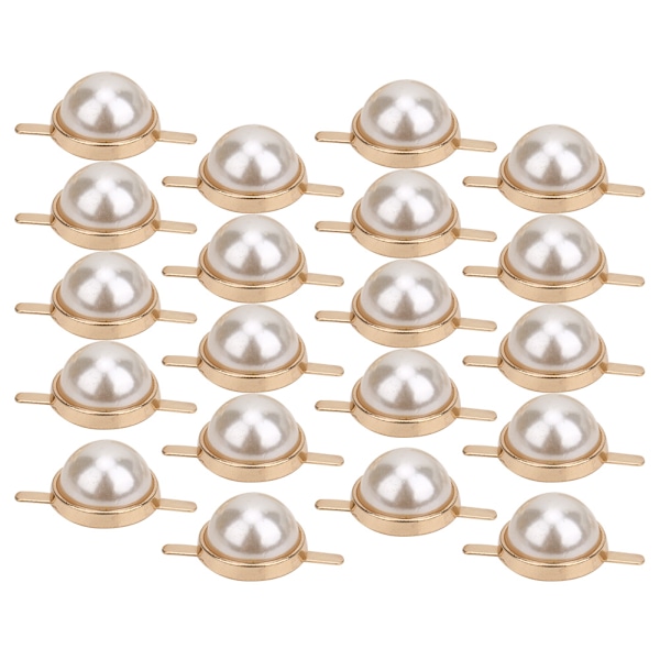 20 stk Halvperle Nagler Semicirkulær Perleklips Knapp DIY Håndverk Dekorasjon Tilbehør 20mm Perleklips Knapp