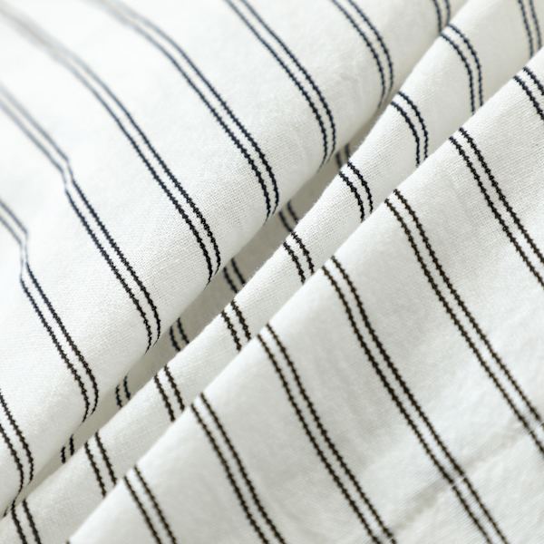 Randig pyjamas med kort ärm för småpojkar, L (vit)