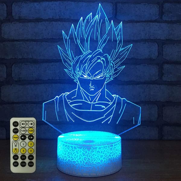 3D Optisk Illusjon Tegneseriefigur Sensor Nattlys wit