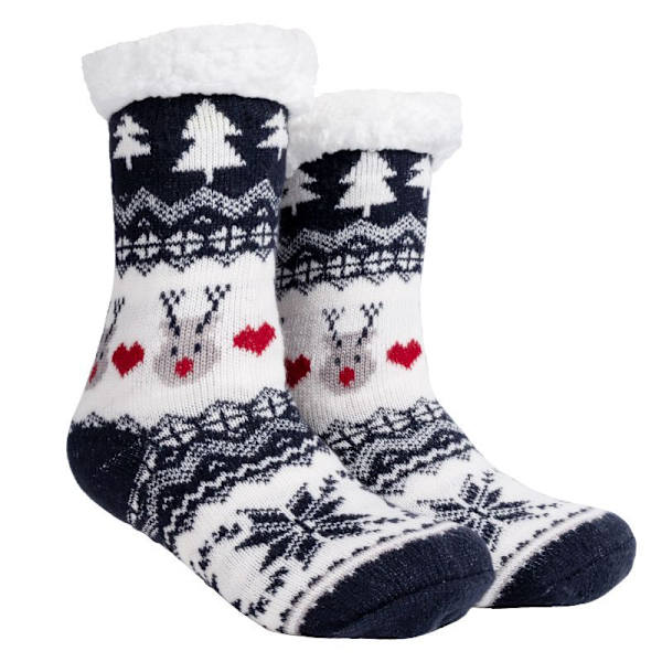 Vinter Tykke Slippersokker til Kvinder med Greb Anti-Skrid Sikre Varme Fuzzy Sokker Julegaver Black