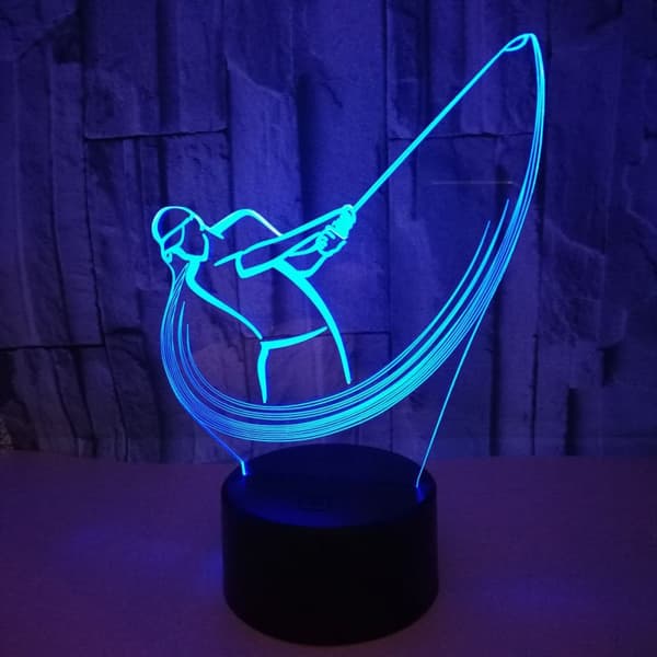 Spil Golf Natlampe, 3D Illusion LED Lampe, 7 Farver Dæmpbar