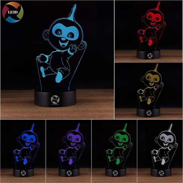 3D Optisk Illusions Natlampe - 7 LED Farveskiftende Lampe
