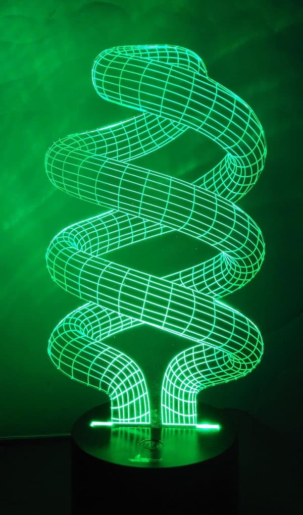 Spiral Tornado 3D Natlampe LED Illusion Lampe Sengeskrivebord