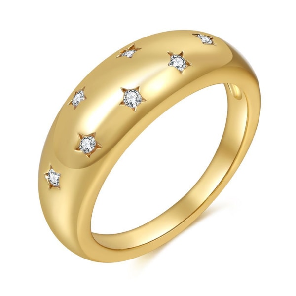 Guldringar set, 18K guldpläterade stapelbara ringar för kvinnor
