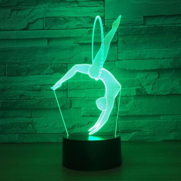 3D Gymnastikk Nattlys Bord Skrivebord Optisk Illusjon Lamper 7