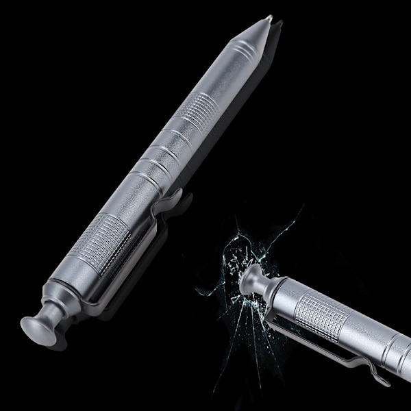 CNC Aluminium Automatisk Kuglepen Høj Hårdhed Signatur Pen Stationery Gave 0,5 mm Grå