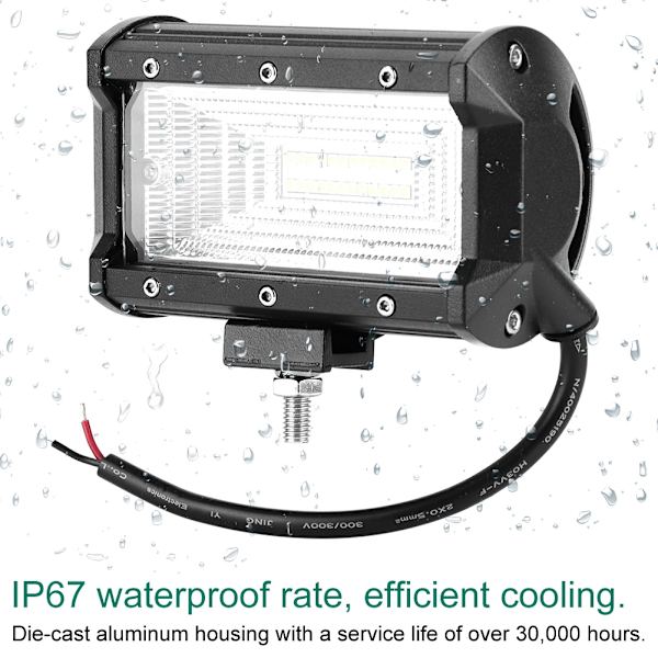 240W 2-Rækkers 5 tommer Aluminium Bil LED Arbejdslys Bar Auto Kørsel Lampe Sort