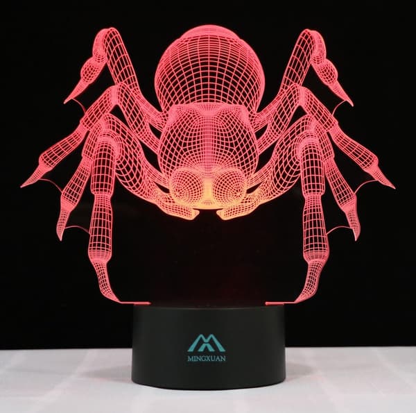 Spider 3D LED Natlampe Touch Bordlamper 7 Farveskift