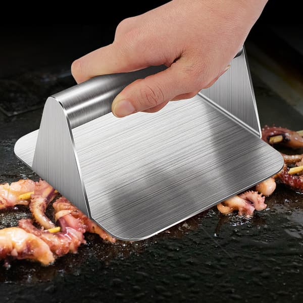 Burgerpresse i rustfrit stål, burgerpresser, grillpresser perfekt til flad top-grill