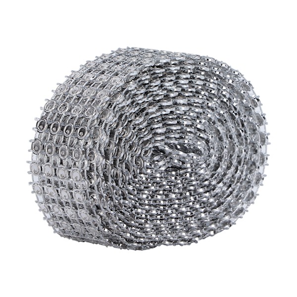 Plast Rhinestones 4 Rader Mesh Klær Sko Vesker Dekorasjon Bånd med Lim