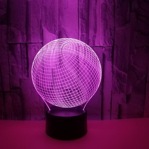 Basketball Natlampe, 3D Illusion LED Lampe, 7 Farver Dæmpbar
