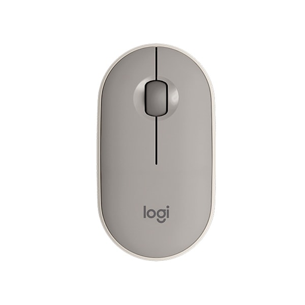 Logitech M350 Pebble langaton hiiri Bluetooth- tai 2,4 GHz -vastaanottimella, hiljainen, ohut tietokonehiiri hiljaisilla napsautuksilla Grey